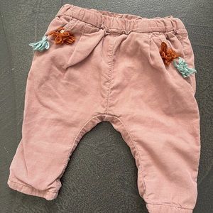 Zara baby pink corduroy with little tassels